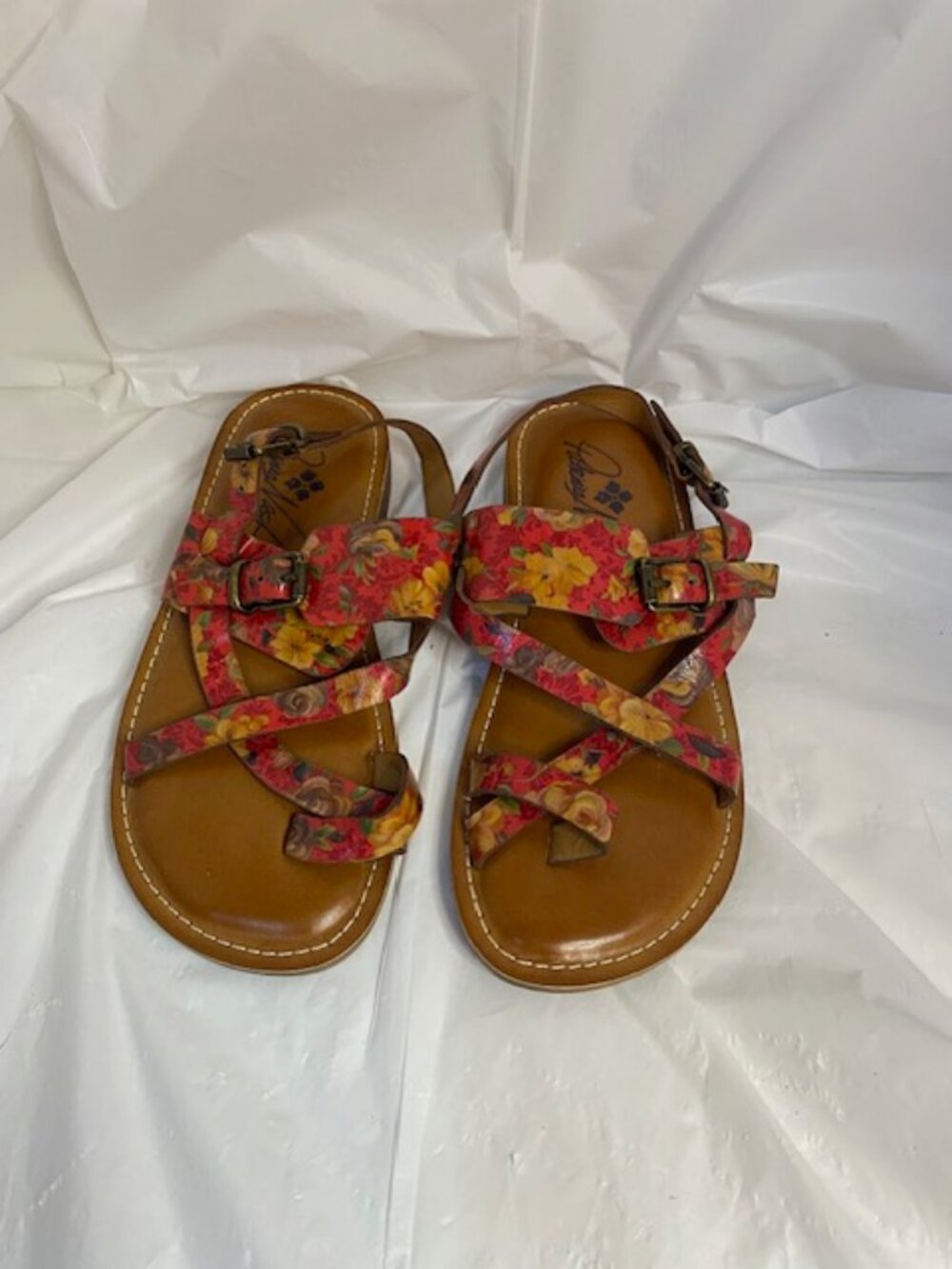 Patricia Nash Fidella Leather Sandals in floral - Spring Multi, Women's size 6M